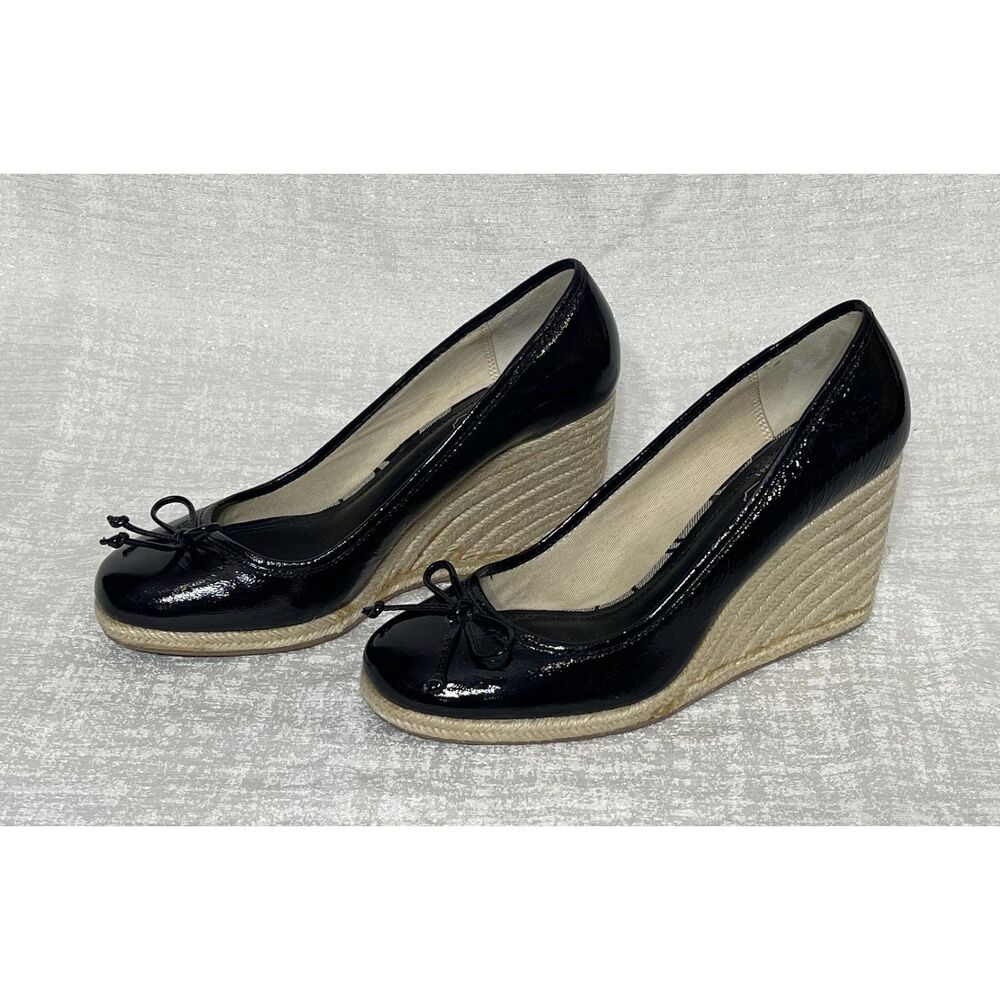 Coach Leather Espadrille Wedge - Size 9